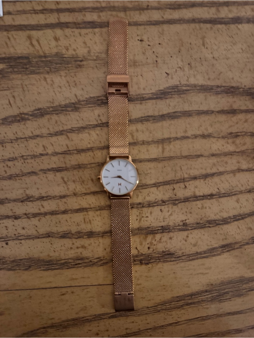 MVMT Rose Gold Mesh Strap Watch with White Dial - Picture 3 of 3